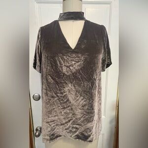 Madewell Keyhole Crushed Velvet Blouse